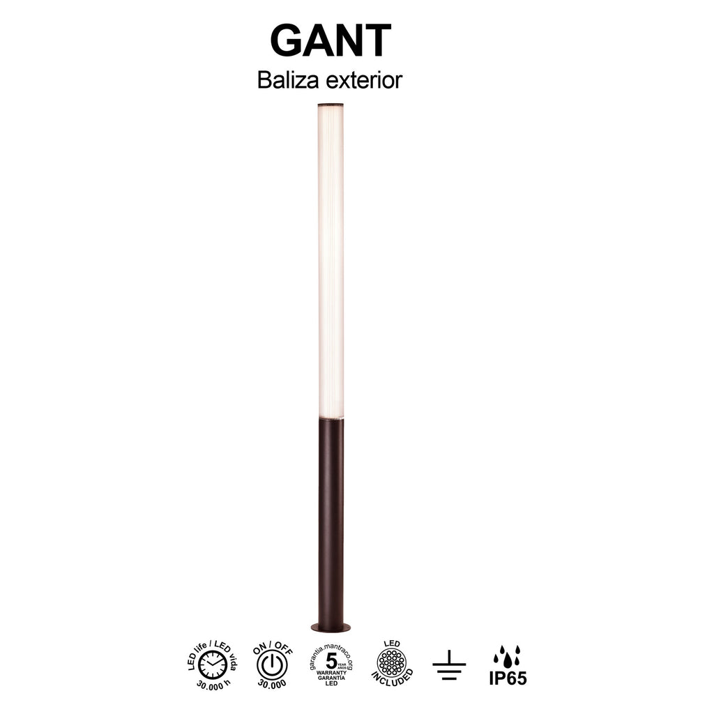 Mantra GANT vanjska podna LED svjetiljka 43W 3000K 205CM IP65 SMEĐA