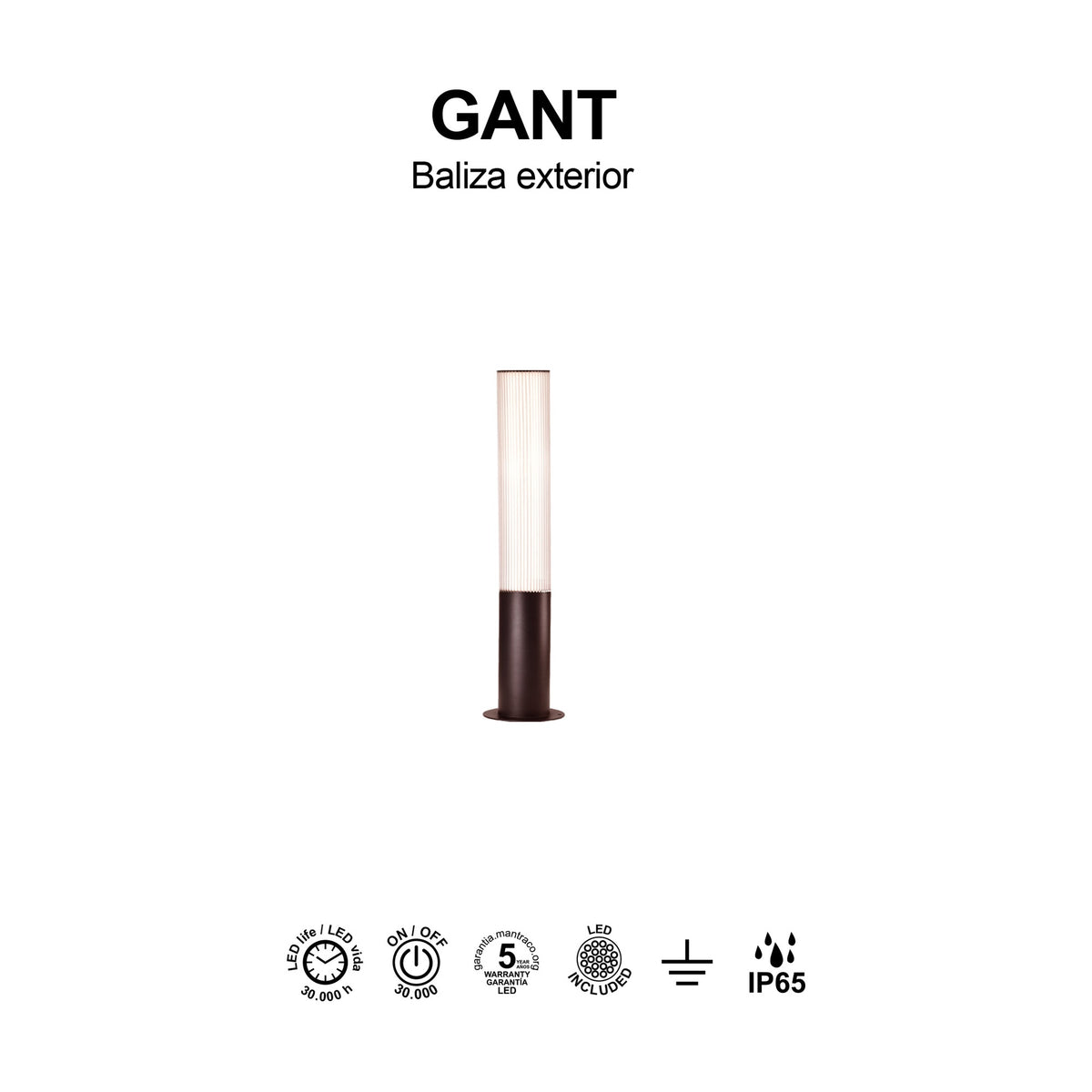 Mantra GANT vanjska podna LED svjetiljka 18W 3000K 65CM IP65 SMEĐA