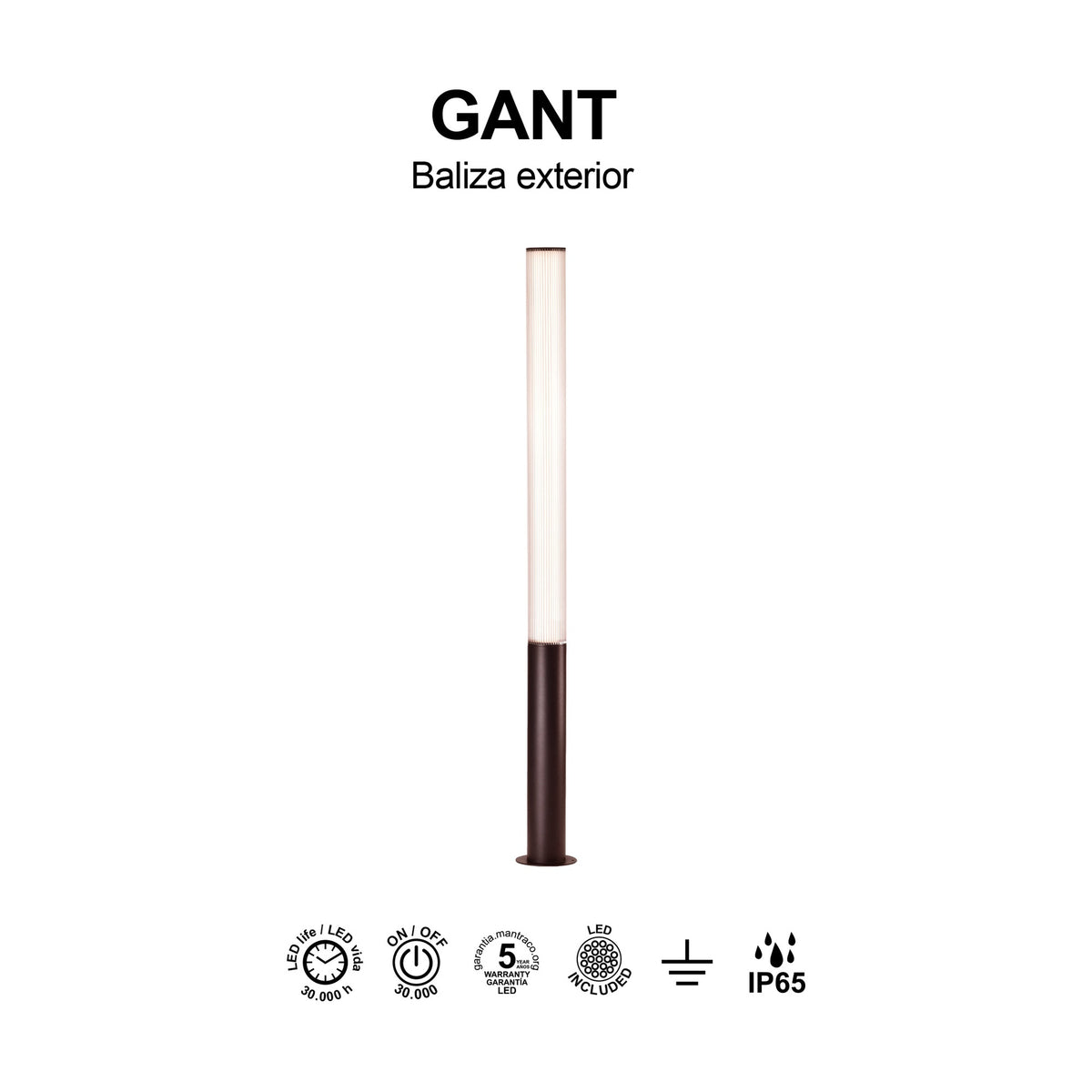 Mantra GANT vanjska podna LED svjetiljka 32W 3000K 155CM IP65 SMEĐA