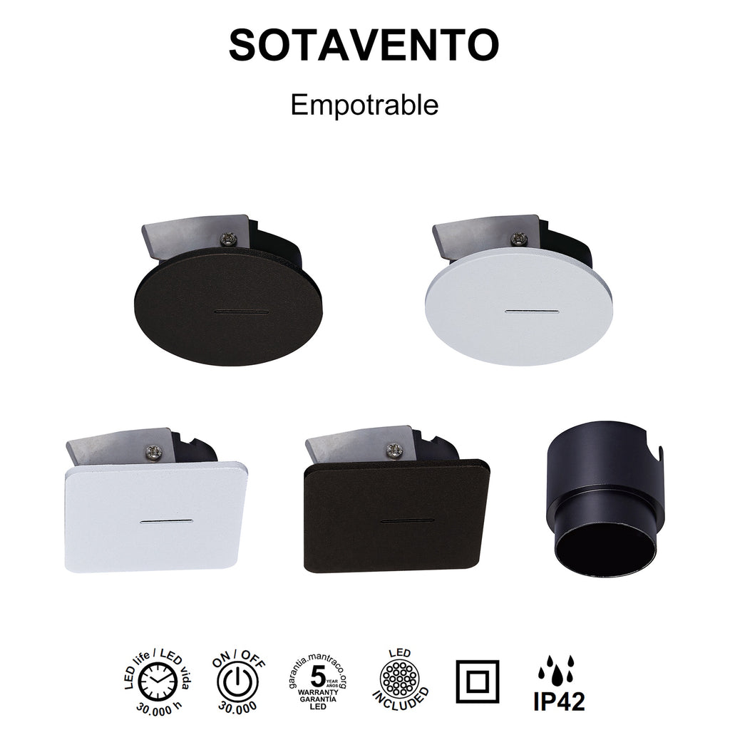 Mantra SOTAVENTO ZIDNA LED SVJETILJKA 3W 3000K IP42 KVADRATNA BIJELA