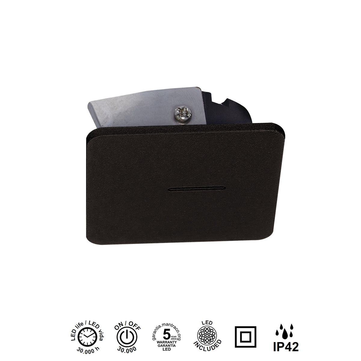 Mantra SOTAVENTO ZIDNA LED SVJETILJKA 3W 3000K IP42 KVADRATNA CRNA
