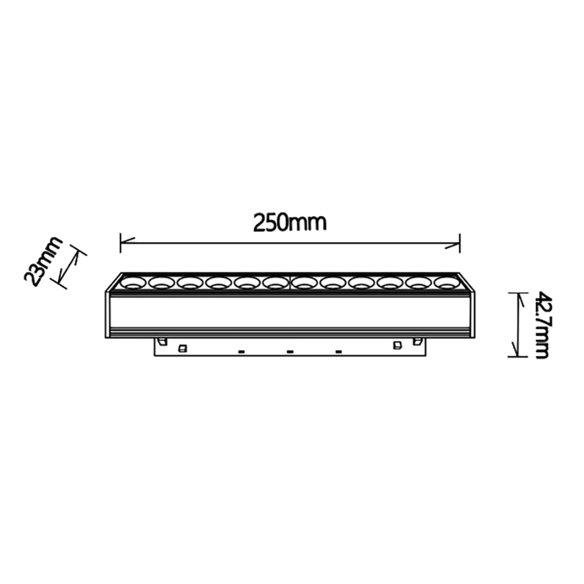 LED spot svjetiljka 12W 3000K 48V 25CM za Magnetni sustav Mantra MAGNETO, BIJELA
