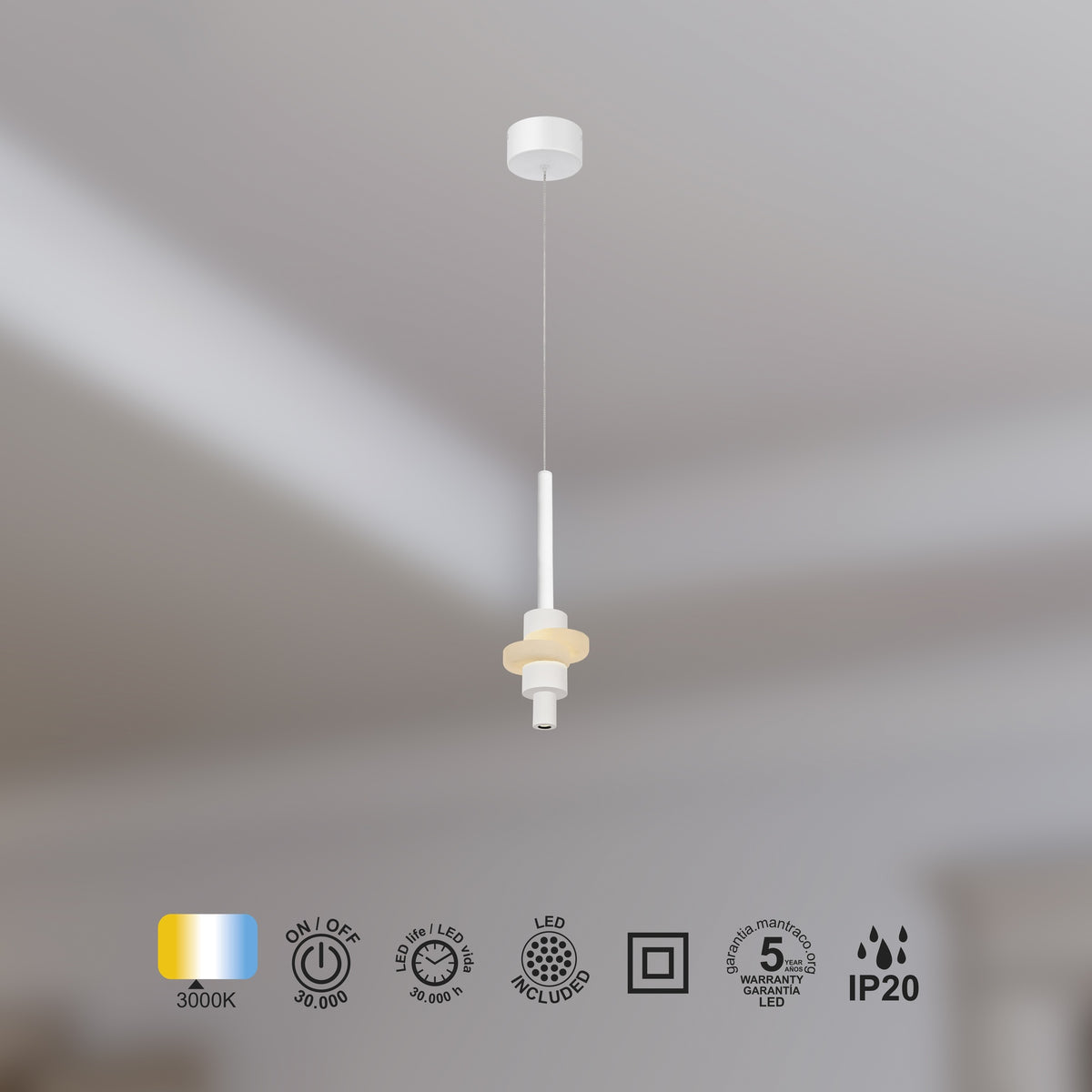 Mantra BETTY viseća svjetiljka LED 7W 3000K 11CM BIJELA