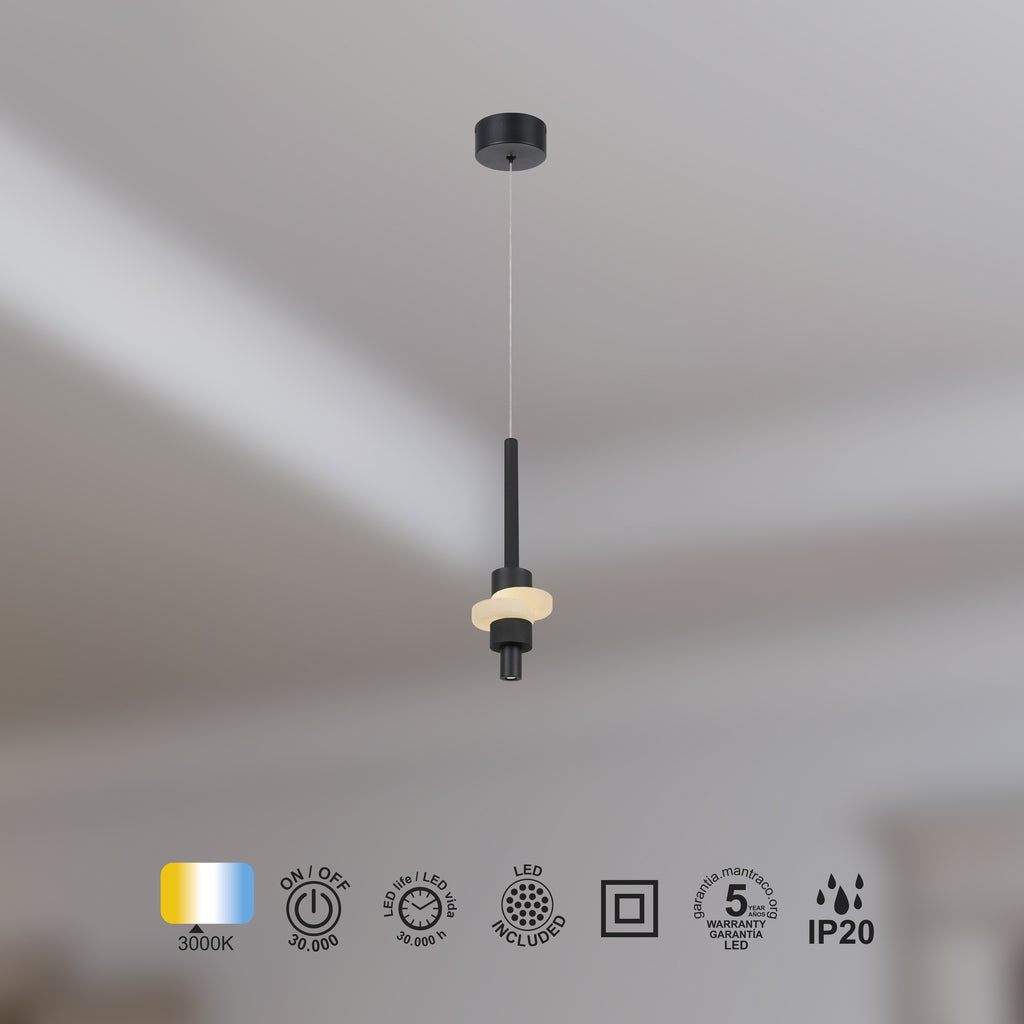 Mantra BETTY viseća svjetiljka LED 7W 3000K 11CM CRNA