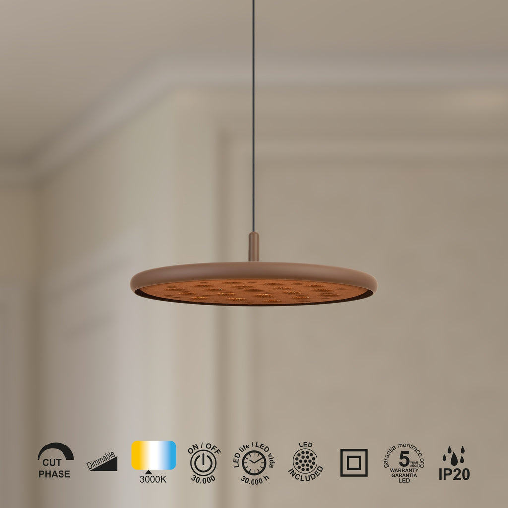 Mantra ACUSTIC DIMABILNA viseća svjetiljka LED 20W 3000K 52CM SMEĐA