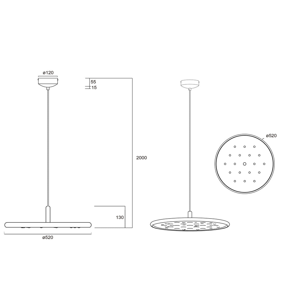 Mantra ACUSTIC DIMABILNA viseća svjetiljka LED 20W 3000K 52CM SMEĐA