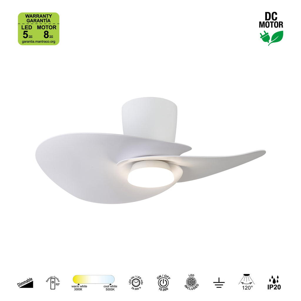 Mantra NENUFAR stropni LED ventilator 74cm BIJELI