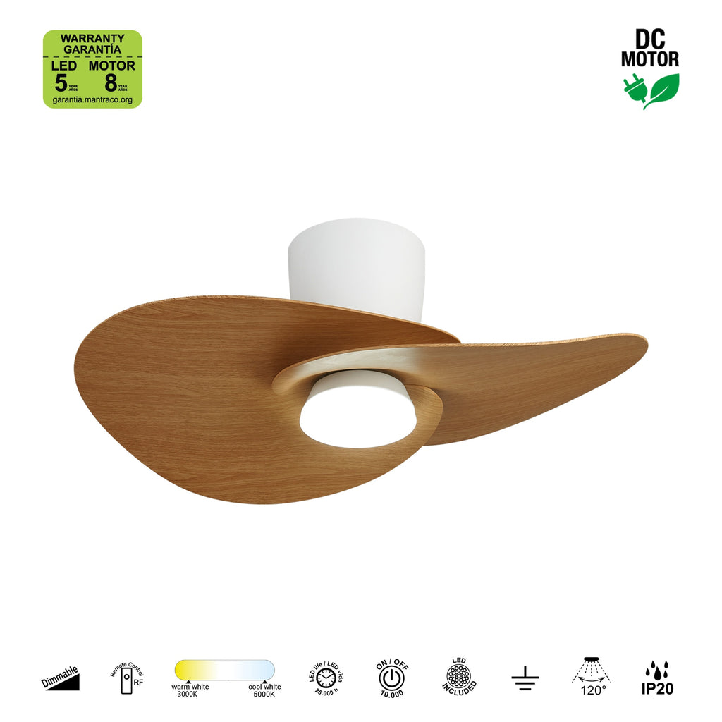 Mantra NENUFAR stropni LED ventilator 74cm DRVO/BIJELA