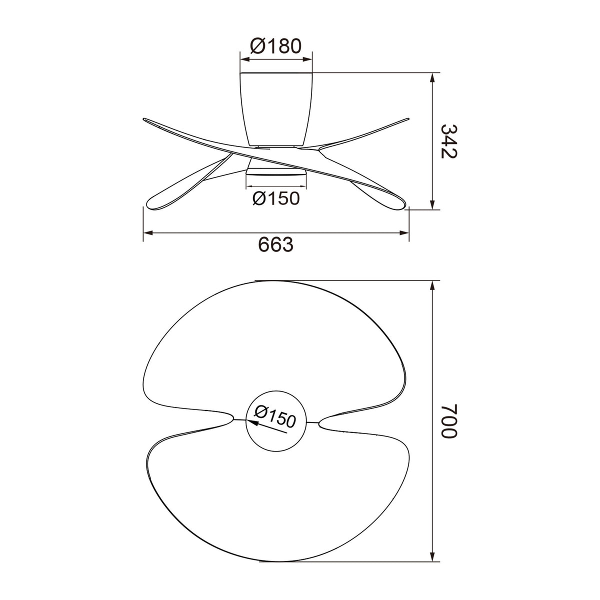 Mantra ONA stropni LED ventilator 70cm BIJELI