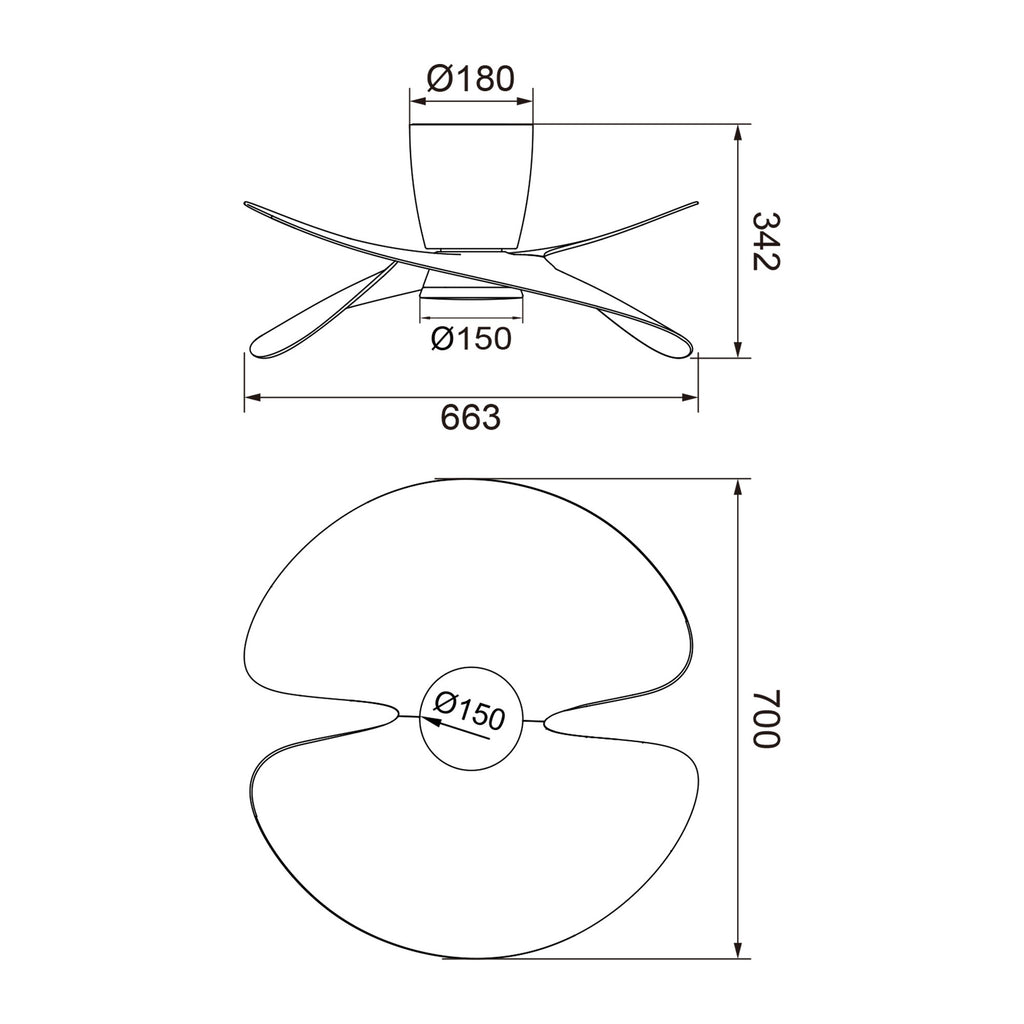 Mantra ONA stropni LED ventilator 70cm DRVO/BIJELA