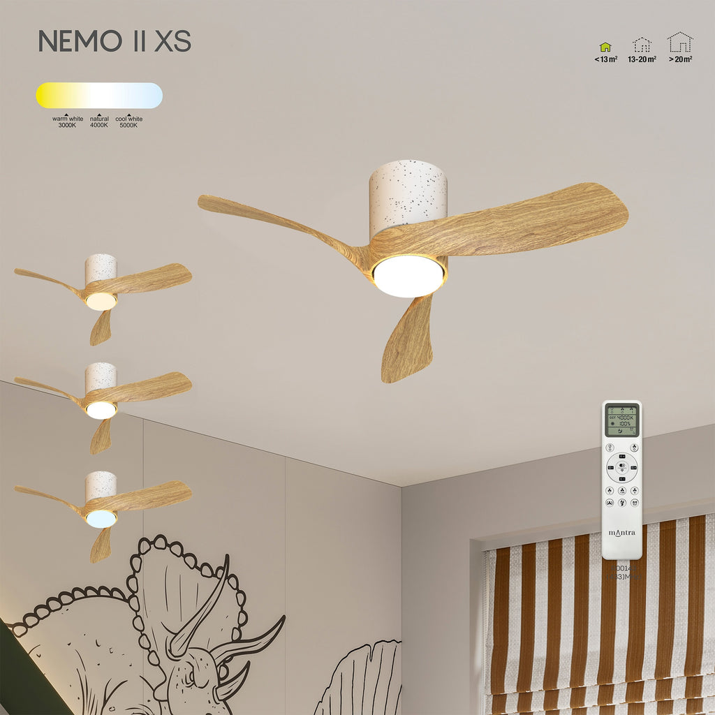 Mantra NEMO II XS stropni LED ventilator 72cm DRVO/BIJELA KERAMIKA