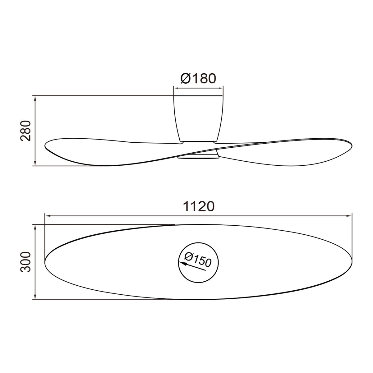 Mantra SURFER stropni LED ventilator 112cm DRVO/BIJELA