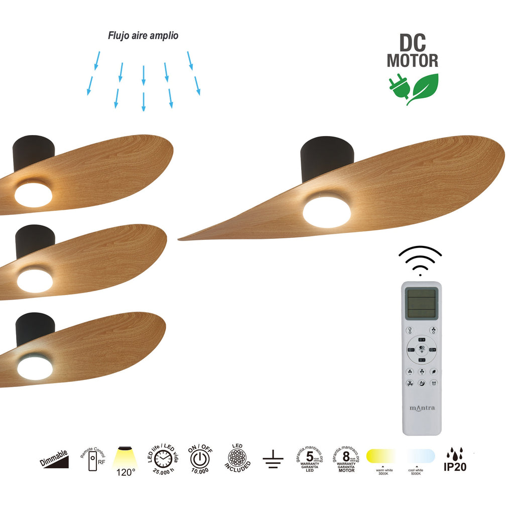 Mantra SURFER stropni LED ventilator 112cm DRVO/CRNA