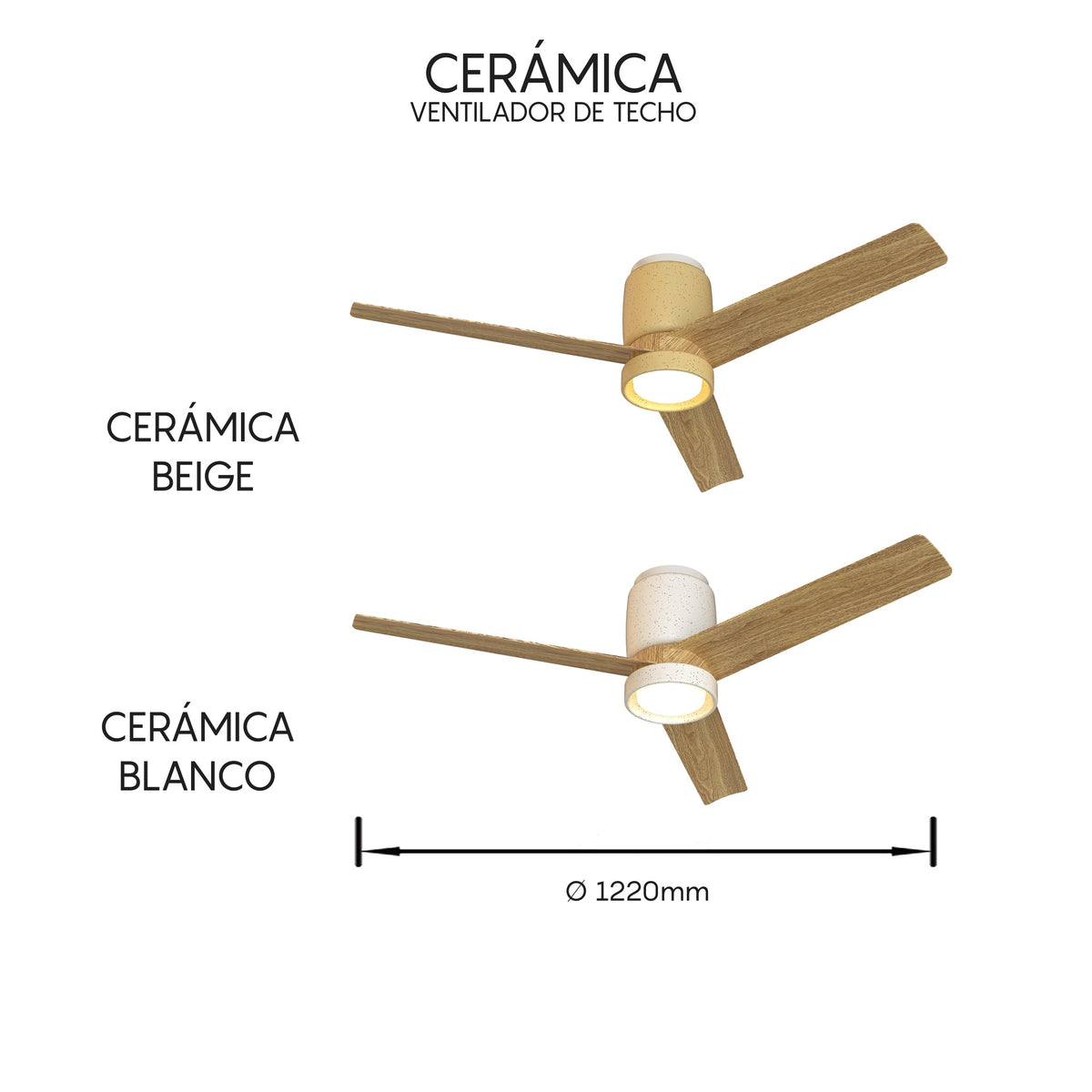 Mantra CERAMICA L PAMETNI LED stropni ventilator 122cm BIJELA KERAMIKA/DRVO