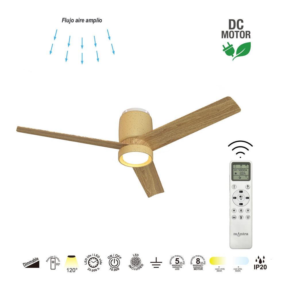 Mantra CERAMICA L PAMETNI LED stropni ventilator 122cm BEŽ KERAMIKA/DRVO