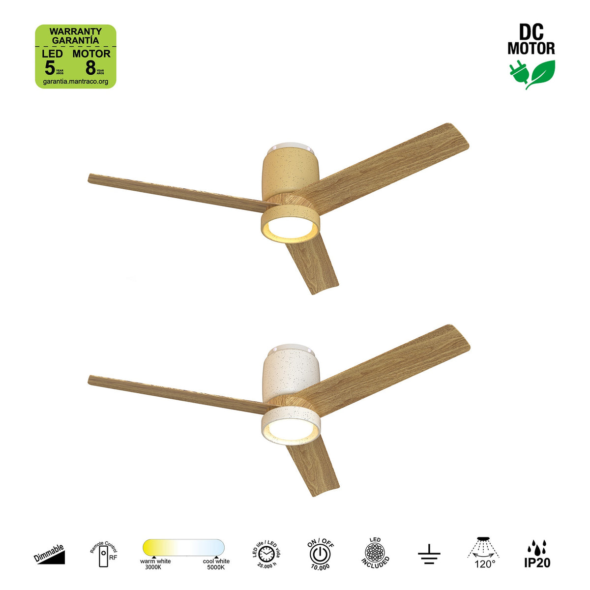 Mantra CERAMICA L PAMETNI LED stropni ventilator 122cm BEŽ KERAMIKA/DRVO