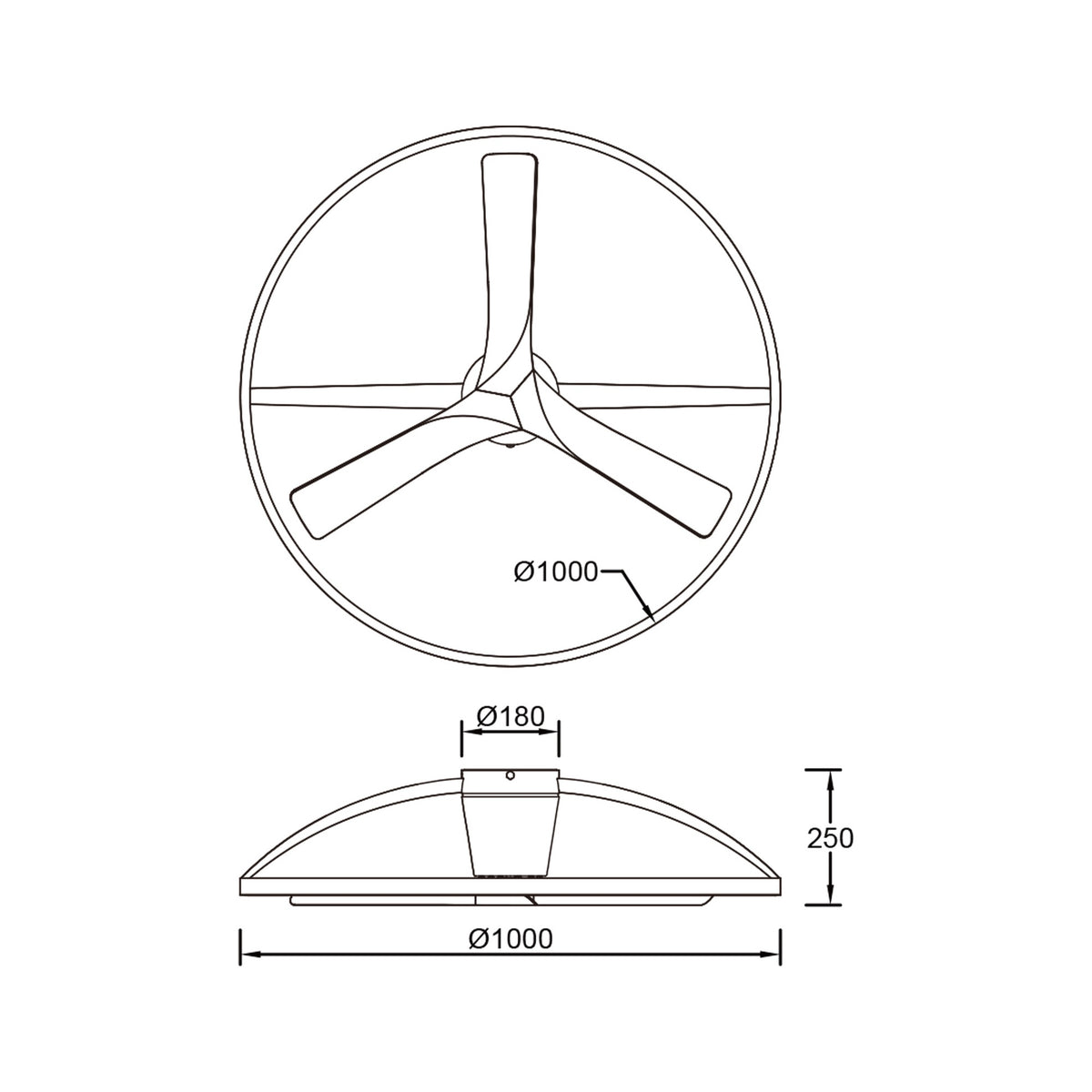 Mantra NEPAL II L LED stropni ventilator 100cm DRVO/BIJELA