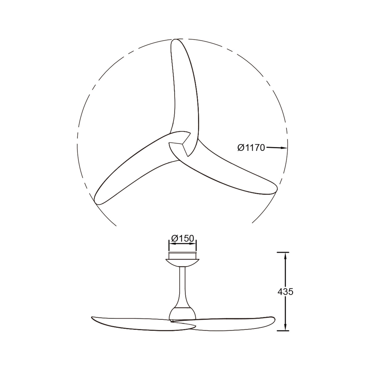 Mantra IPANEMA L stropni ventilator 117cm IP44 DRVO/CRNA