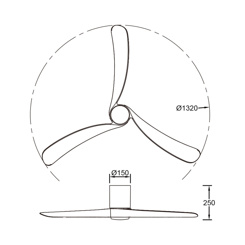 Mantra NEMO II L stropni LED ventilator 132cm BIJELI