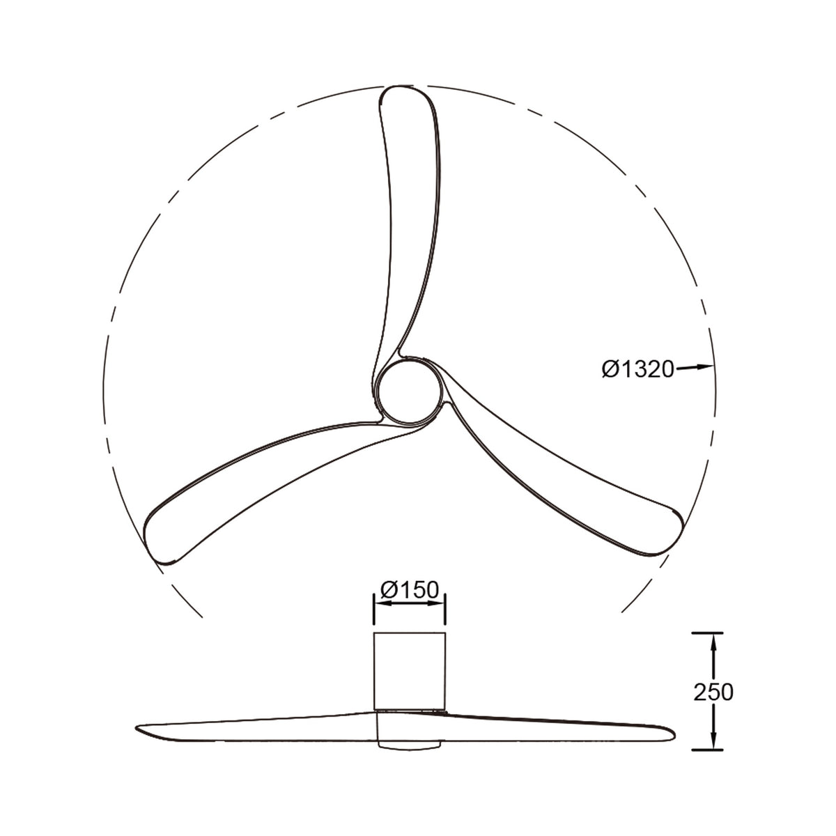 Mantra NEMO II L stropni LED ventilator 132cm BIJELI