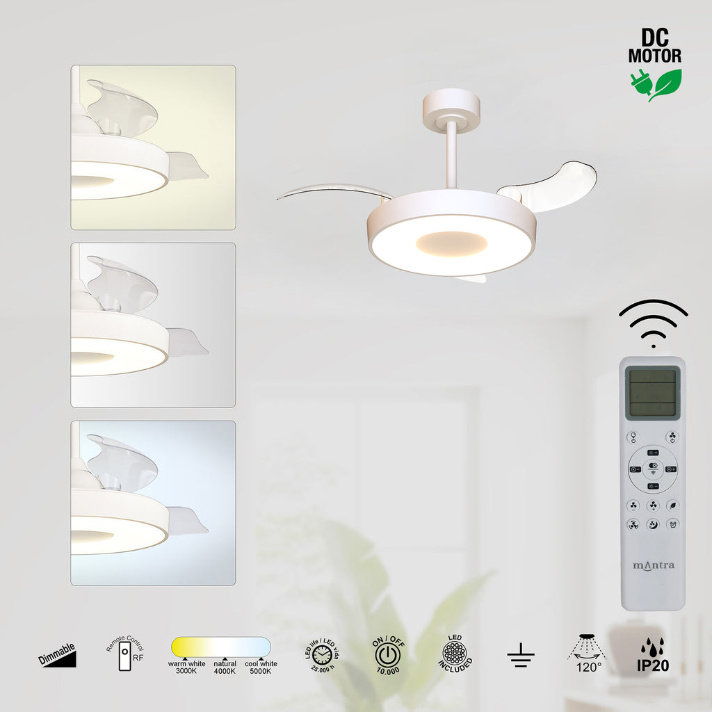 Mantra COIN FAN S PAMETNI LED stropni ventilator 91cm BIJELI