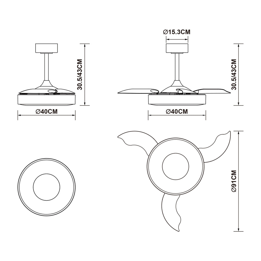 Mantra COIN FAN S PAMETNI LED stropni ventilator 91cm DRVO/BIJELA
