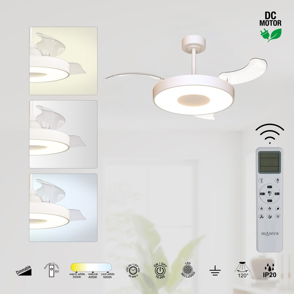Mantra COIN FAN M PAMETNI LED stropni ventilator 106cm BIJELI