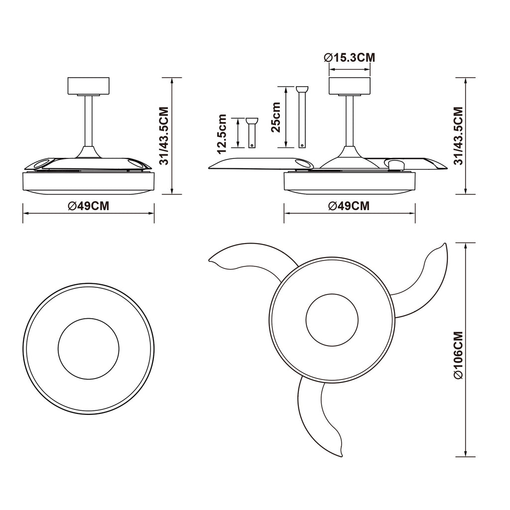 Mantra COIN FAN M PAMETNI LED stropni ventilator 106cm BIJELI