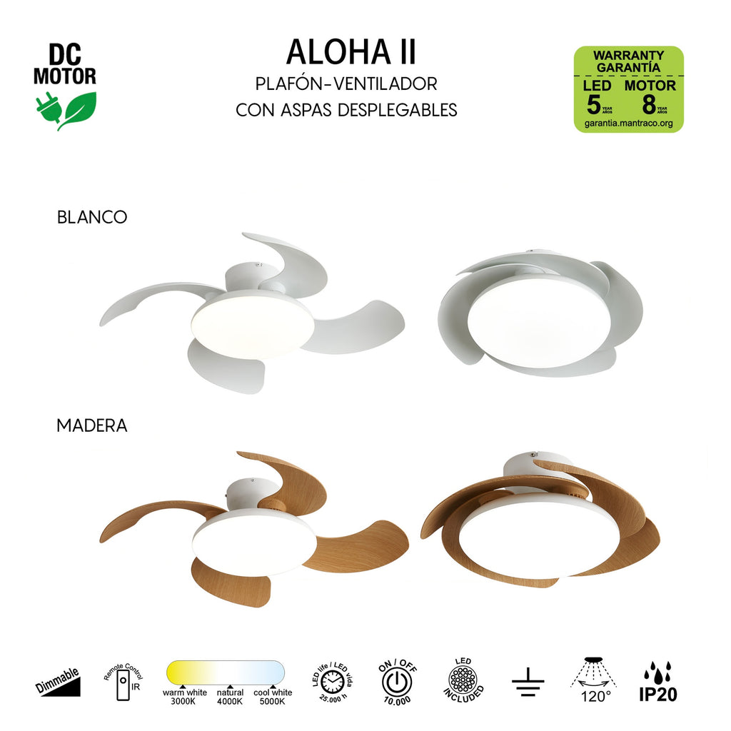 Mantra ALOHA II stropni LED ventilator 83cm BIJELI