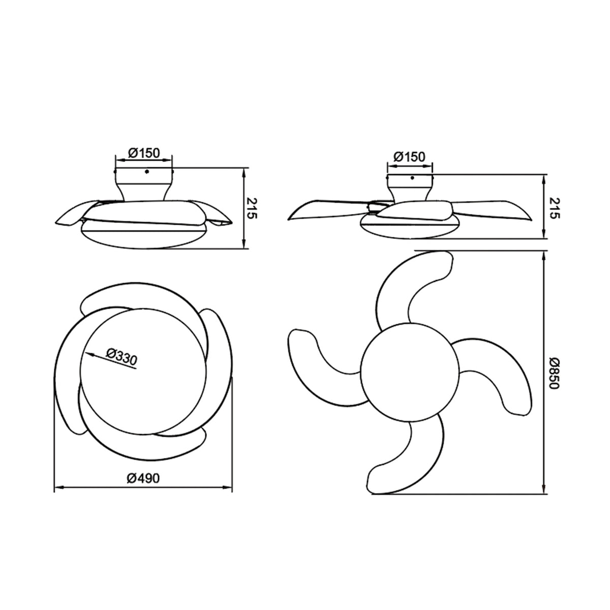 Mantra ALOHA II stropni LED ventilator 83cm BIJELI