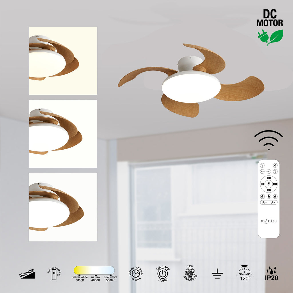 Mantra ALOHA II stropni LED ventilator 83cm DRVO/BIJELA