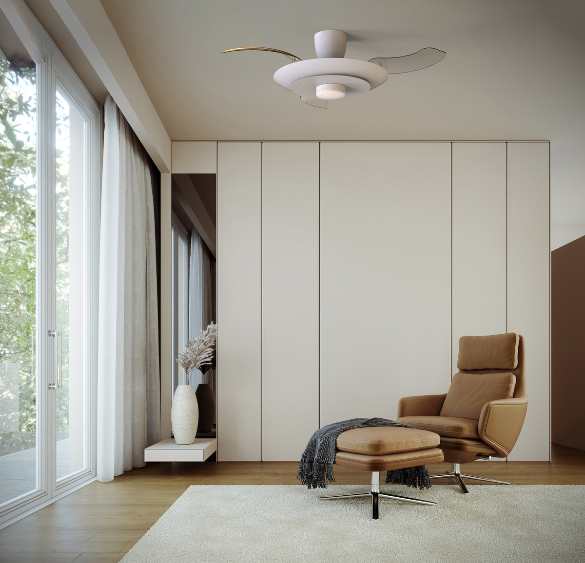 Mantra KYOTO stropni LED ventilator s uvlačivim krilima 50/106cm BIJELI