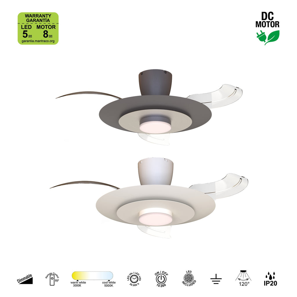 Mantra KYOTO stropni LED ventilator s uvlačivim krilima 50/106cm BIJELI