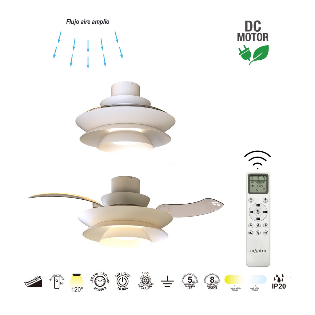 Mantra ACONCAGUA stropni LED ventilator 106cm BIJELI