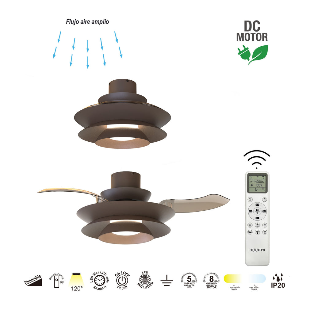 Mantra ACONCAGUA stropni LED ventilator 106cm KAVA SMEĐA