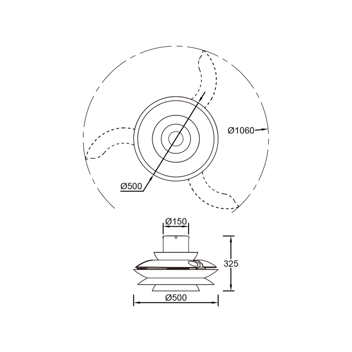 Mantra ACONCAGUA stropni LED ventilator 106cm KAVA SMEĐA