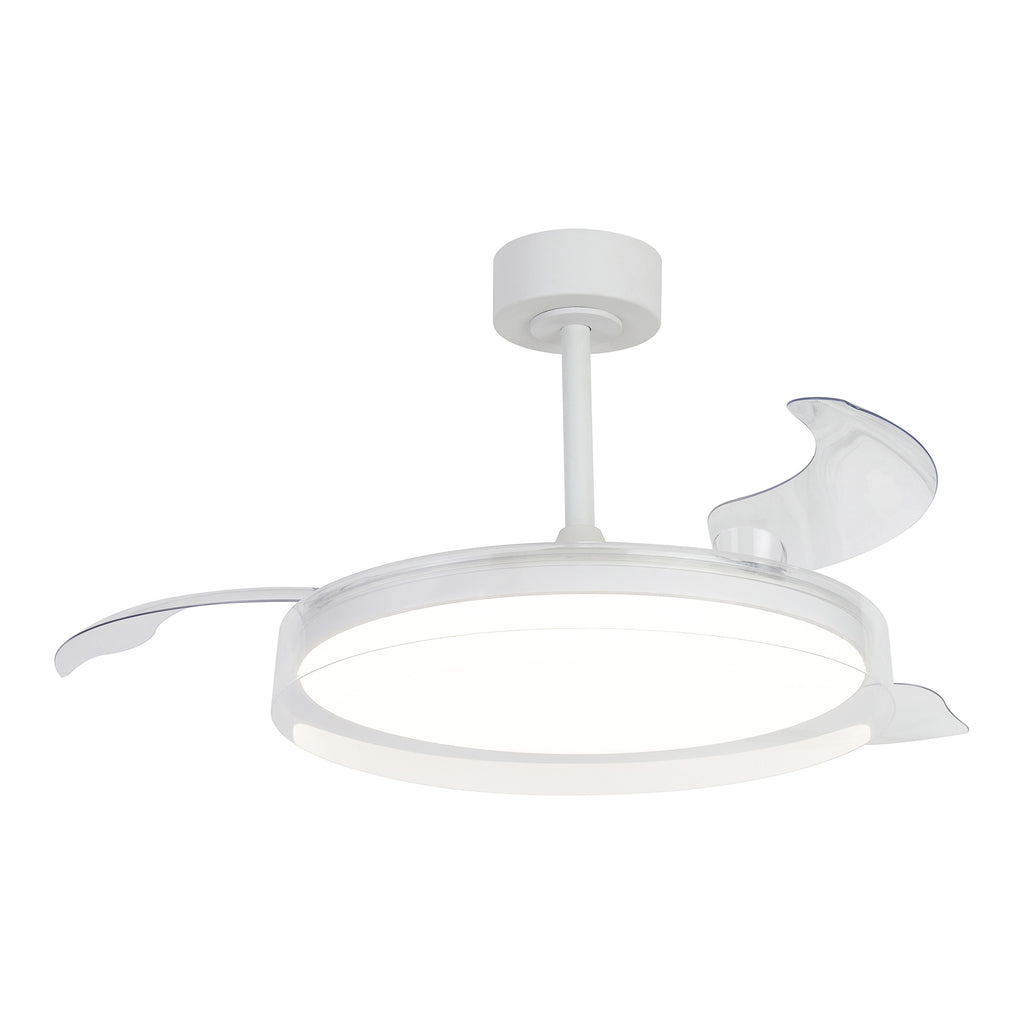Mantra GLASS FAN M stropni LED ventilator 106cm PROZIRNA/BIJELA