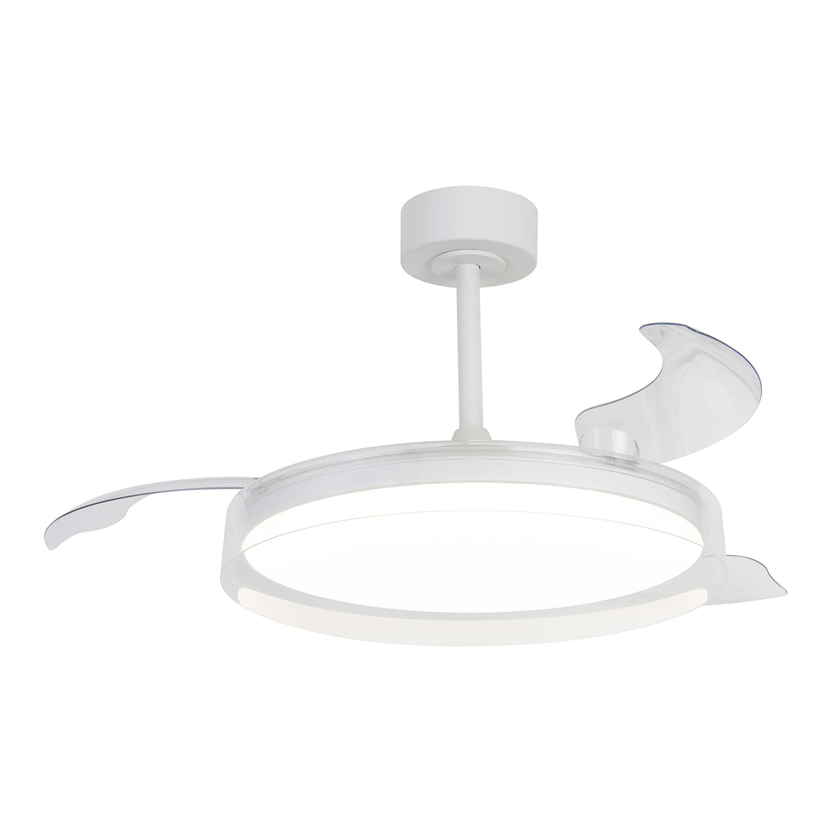 Mantra GLASS FAN M stropni LED ventilator 106cm PROZIRNA/BIJELA