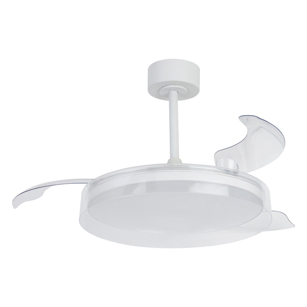 Mantra GLASS FAN M stropni LED ventilator 106cm PROZIRNA/BIJELA