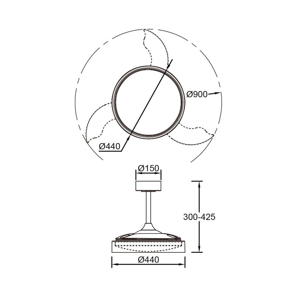 Mantra GLASS FAN S stropni LED ventilator 91cm PROZIRNA/BIJELA