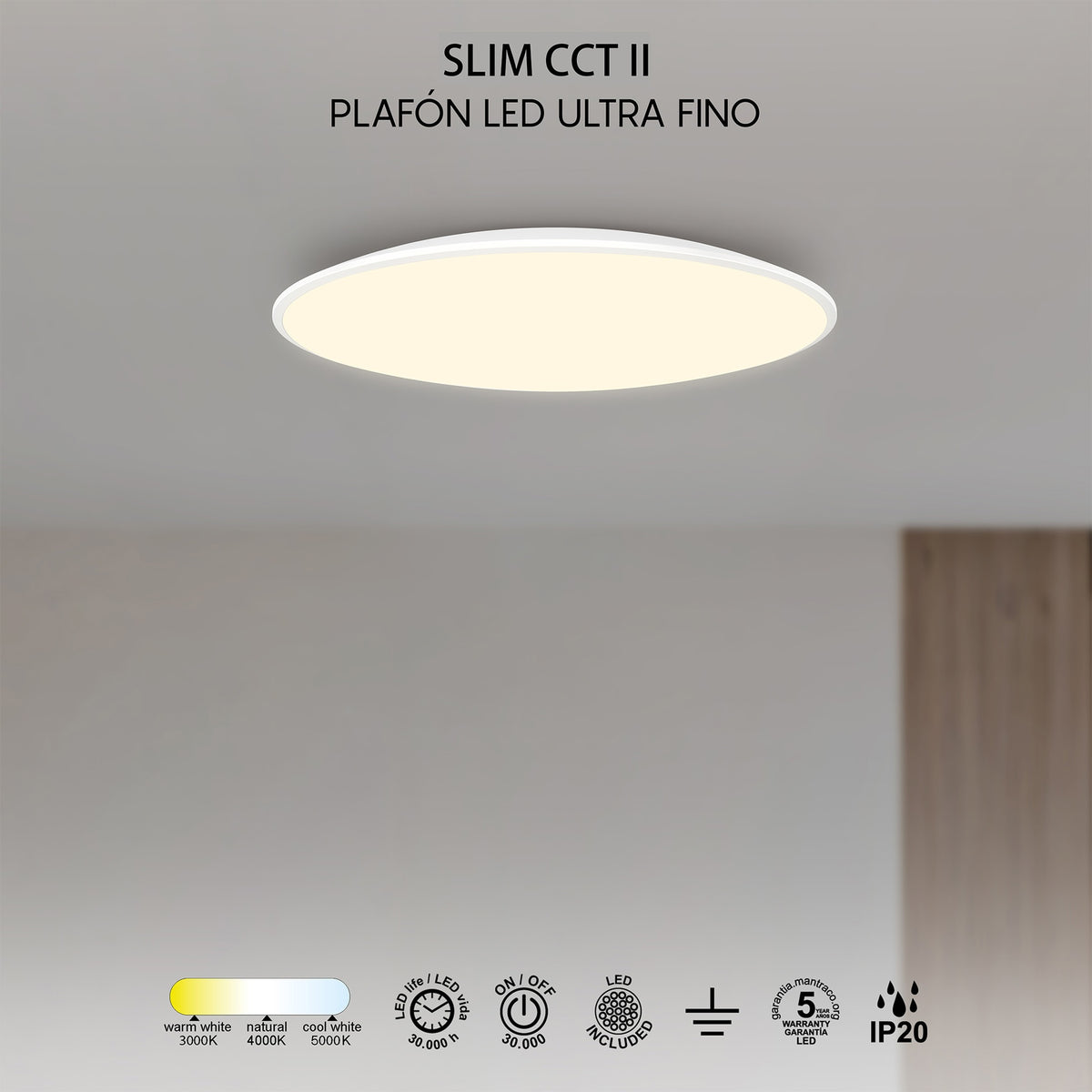 Mantra SLIM CCT II DIMABILNA stropna svjetiljka LED 12W 25CM CCT BIJELA