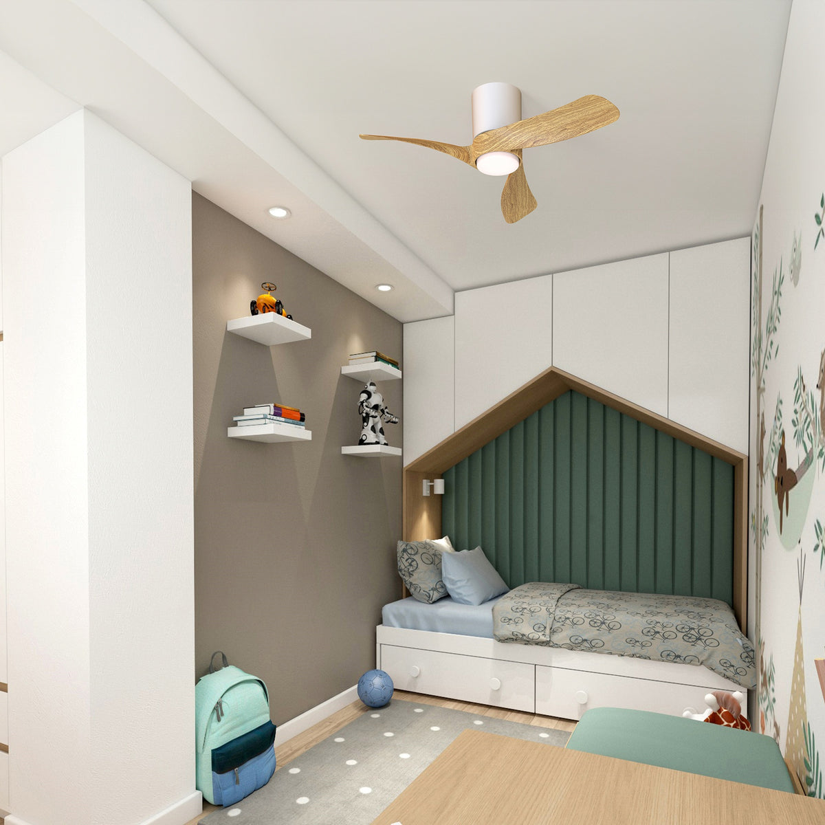 Mantra NEMO II XS stropni LED ventilator 72cm DRVO/BIJELA