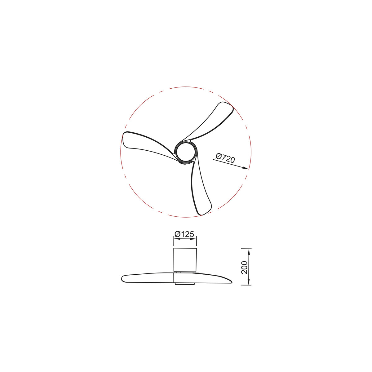 Mantra NEMO II XS stropni LED ventilator 72cm DRVO/BIJELA