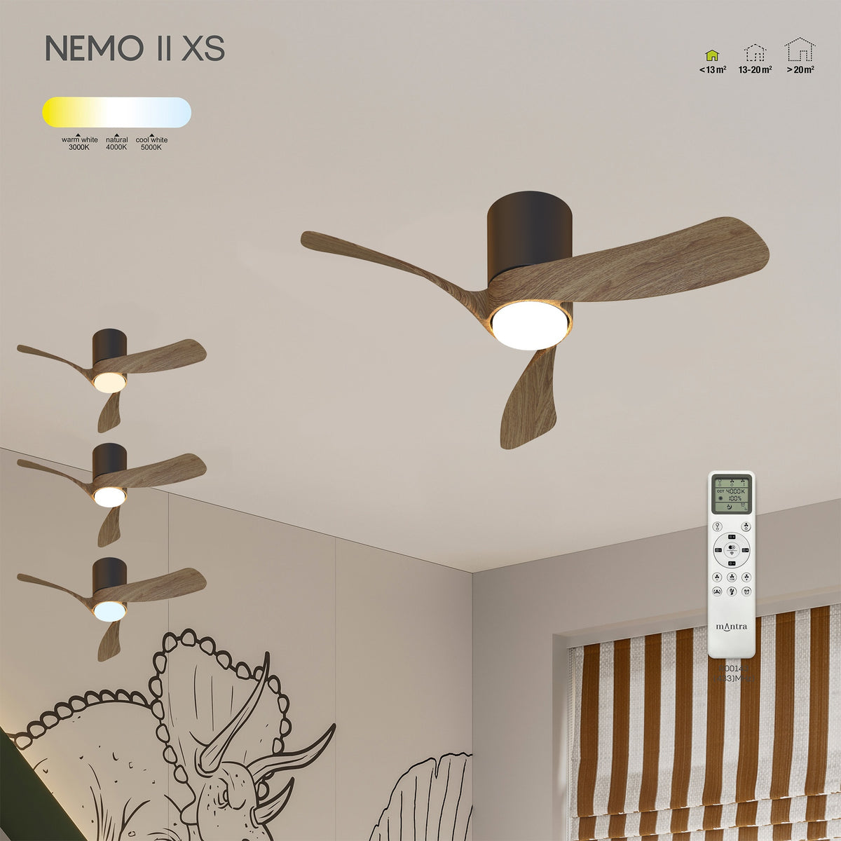 Mantra NEMO II XS stropni LED ventilator 72cm ORAH/CRNA