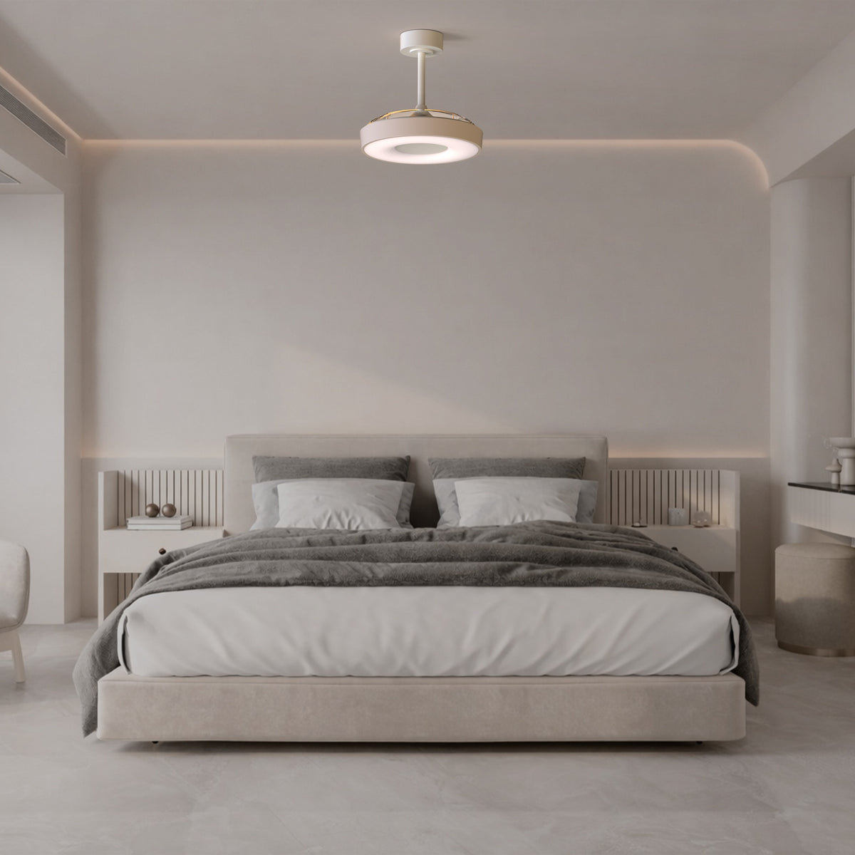 Mantra COIN FAN S PAMETNI LED stropni ventilator 91cm BEŽ