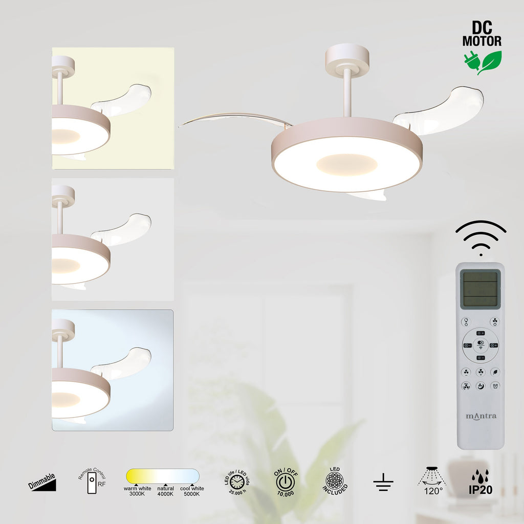 Mantra COIN FAN S PAMETNI LED stropni ventilator 91cm BEŽ