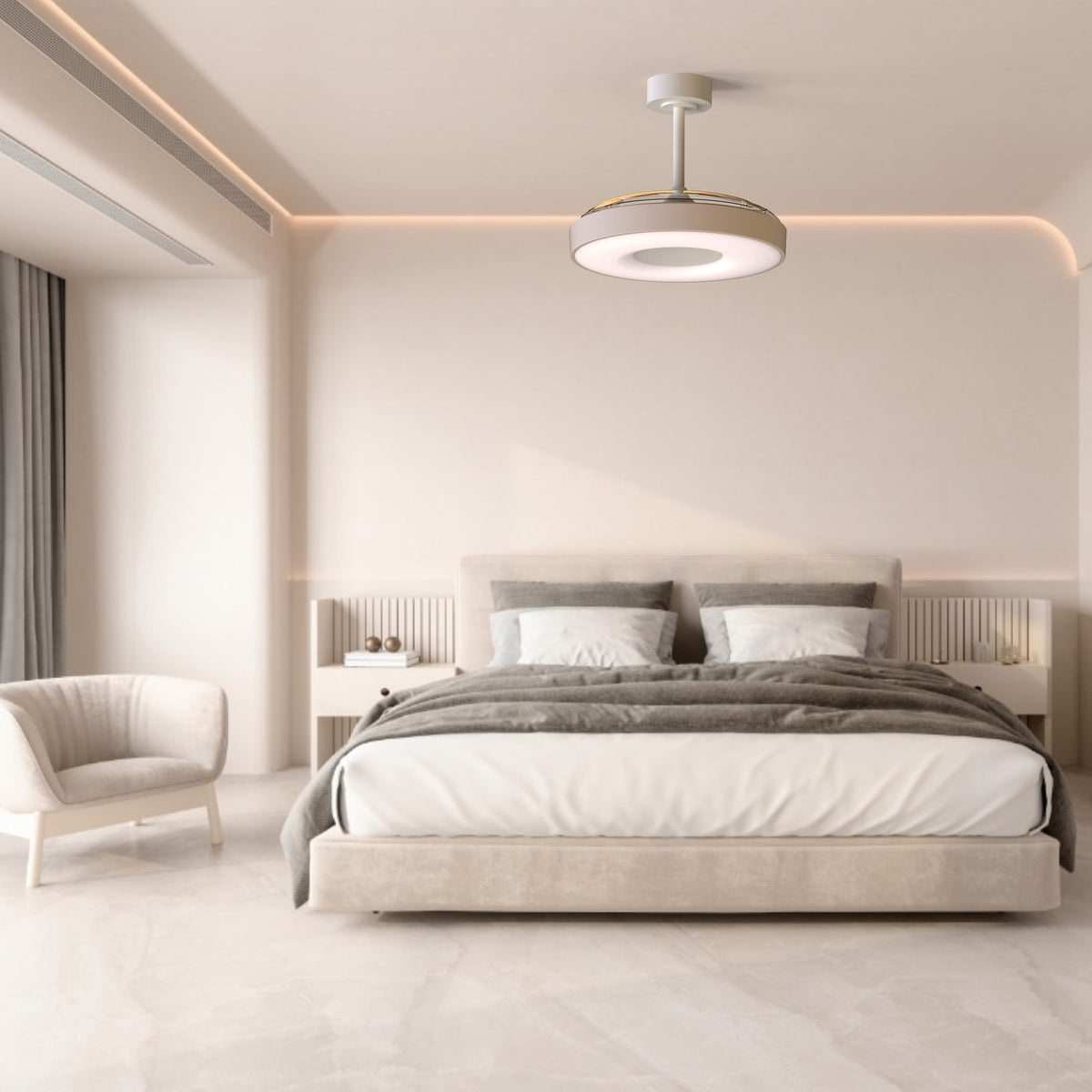 Mantra COIN FAN M PAMETNI LED stropni ventilator 106cm BEŽ