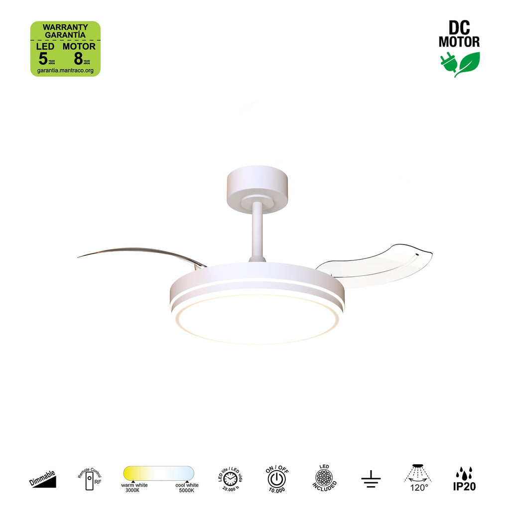 Mantra LUNA S stropni LED ventilator 91cm BIJELI