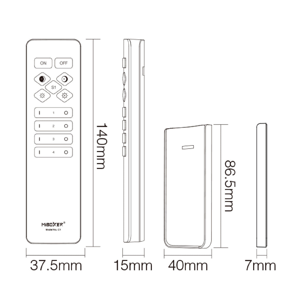 MONO/CCT 4-zonski daljinski upravljač za LED rasvjetu, 2.4G, 30m, BIJELI