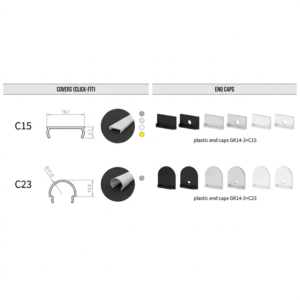 LED profil za gips ploče / knauf GK14-3, 2000 mm